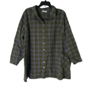 Joan Rivers - Plaid Button Down Shirt